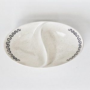 AZTEC DIVIDED SERVING BOWL BY METLOX POPPYTRAIL